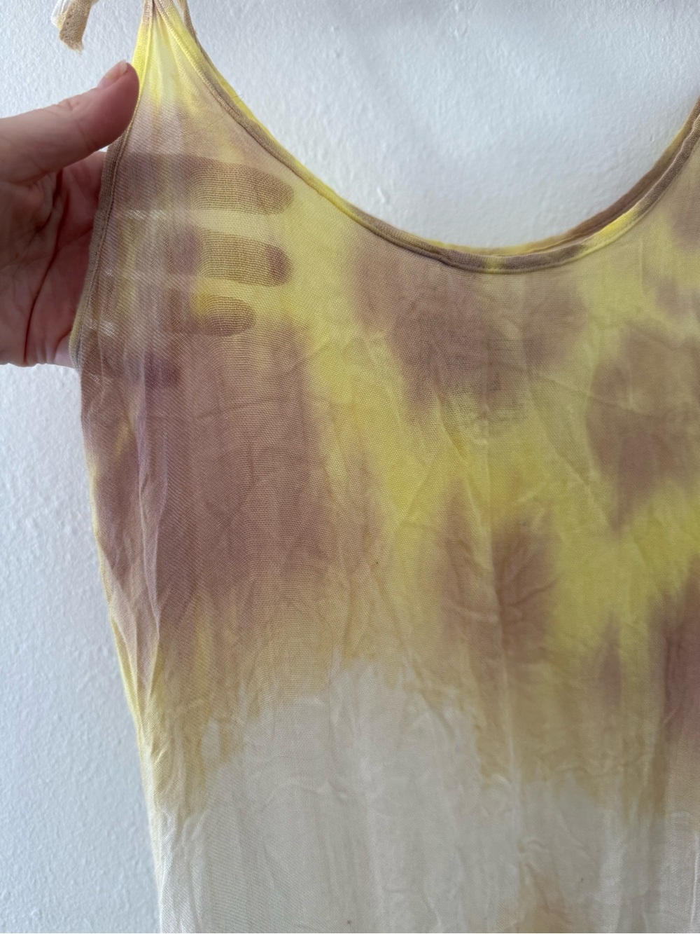 Tie-Dye Slip Chemise in Yellow & Brown - Picture 4 of 6